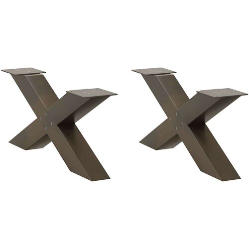 Noge za stolić X-oblika 2 kom prirodni čelik 70x(30-31)cm čelik Cene