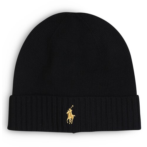 Polo Ralph Lauren Vunena kapa boja: crna, od tanke pletenine, vunena Slike