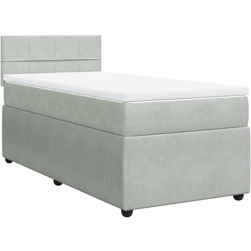 Maison Chic Box spring postelja - Vzmetna postelja z vzmetnico svetlo siva 90x200 cm žamet SL18246, (21894741) Cene