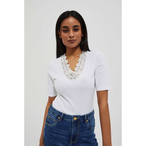 Moodo WOMEN&amp;#039;S T-SHIRT L-TS-4084 WHITE Slike