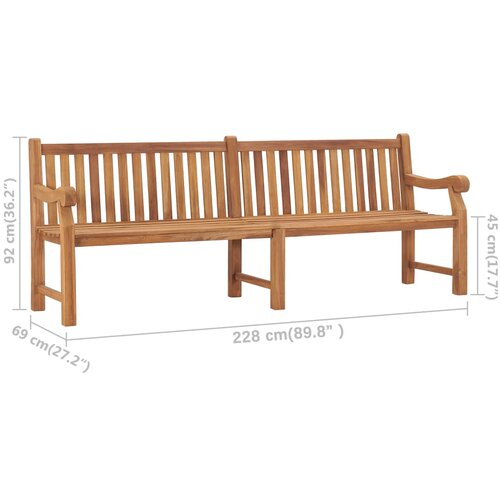  Vrtna klupa 228 cm od masivne tikovine Slike