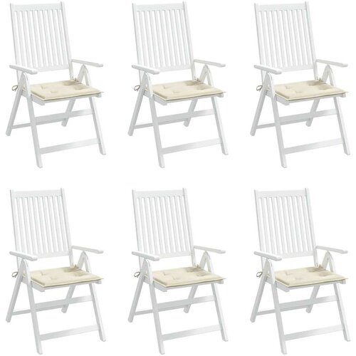  Jastuci za vrtne stolice 6 kom krem 40x40x4 cm od tkanine Slike