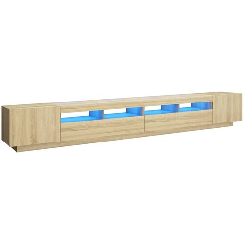 Maison Chic TV omarica - TV stojalo - Televizijska omarica z LED lučkami sonoma hrast 300x35x40 cm, (21700195) Slike