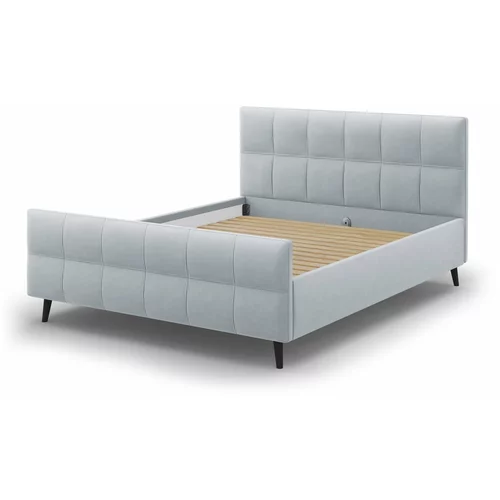 Micadoni Home Svijetlo sivi tapecirani bračni krevet s podnicom 160x200 cm Gigi -