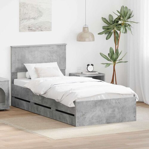  Okvir za krevet s ladicama Betonski sivi 90 x 190 cm - Beton siva 90 x 190 cm Cene