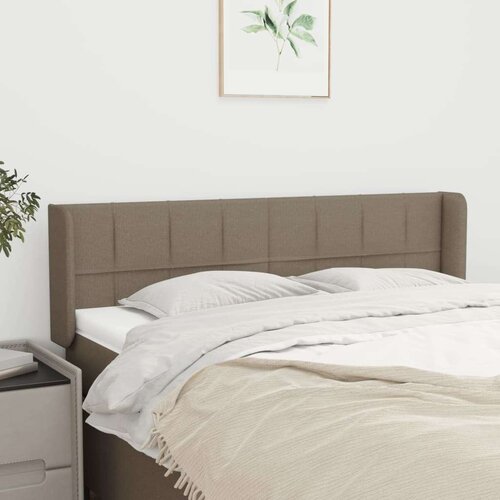  Vzglavje z u&amp;scaron;esi taupe 147x16x78/88 cm blago, (20953434) Slike