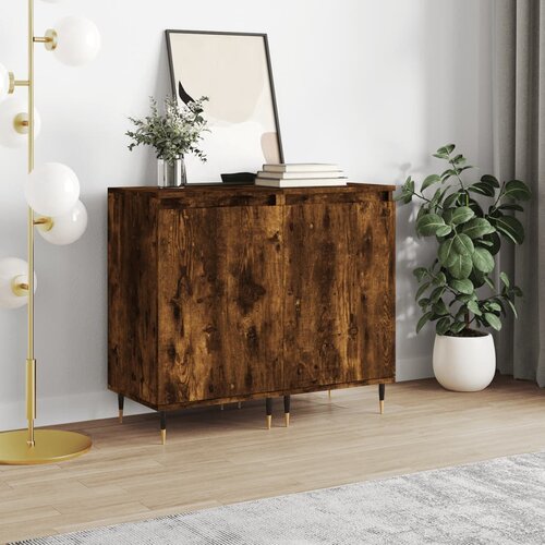 VidaXL Komode 2 kom dimljena boja hrasta 40x35x70 cm konstruirano drvo Slike