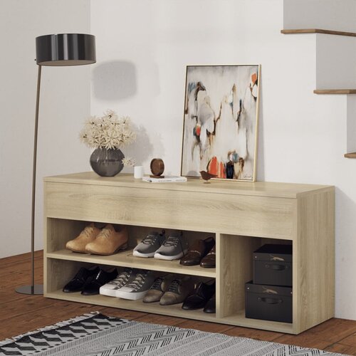 vidaXL Klop za čevlje sonoma hrast 105x30x45 cm iverna plošča Cene