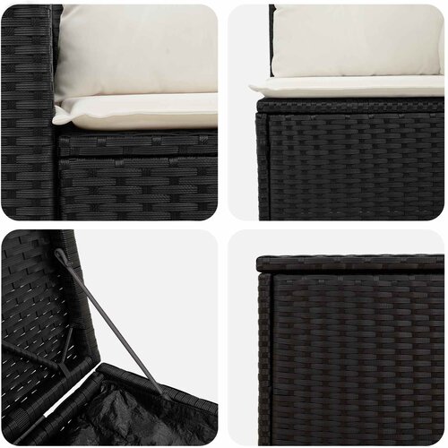  Set sofe 7 kom. Crna i krem-bijela 234 x 234 x 85 cm Slike