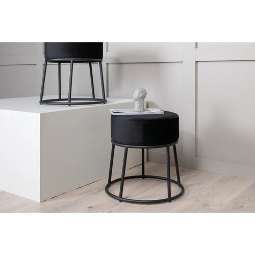 Venture Home okrugli puf Petra (art. 15573-888) ⌀45,5 &amp;times; 46,5 cm, crna Slike