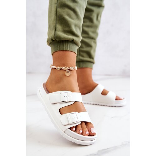 Kesi Rubber Slippers With Buckle White Corina Cijene