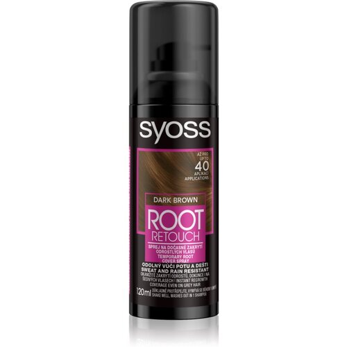 Syoss Root Retoucher Temporary Root Cover Spray barva za lase za barvane lase 120 ml odtenek Dark Brown Cene