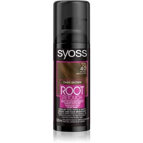 Syoss Root Retoucher Temporary Root Cover Spray barva za lase za barvane lase 120 ml odtenek Dark Brown