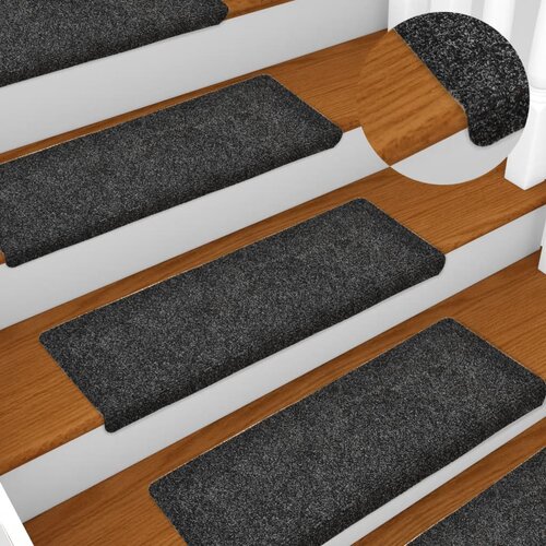  Prostirke za stepenice samoljepljive 15 kom 65x21x4 cm tamnosive pravokutne rubove Cene