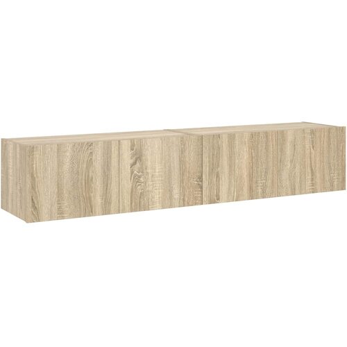  Zidni TV ormarići LED 2 kom boja hrasta sonome 80x35x31 cm Slike