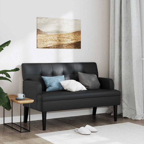  Klupa s naslonom crna 112x65,5x75 cm umjetna koža Cijene
