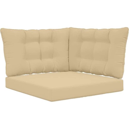  Jastuk za vanjsku sofU 3 pcs Bež Poliester - Bež 80 x 80 cm 1x sjedalo +1x naslon +1x bočna strana (2D s bartagom) Slike
