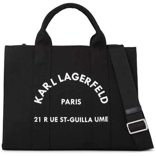 Karl Lagerfeld Shopper torba crna / bijela Slike