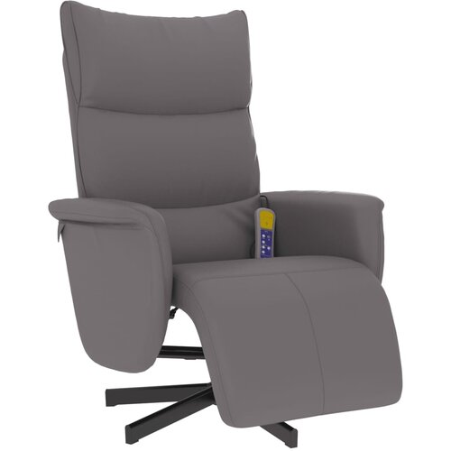 Maison Chic masažni naslanjač - Relax naslanjač z naslonom za noge sivo umetno usnje, (22042116) Slike