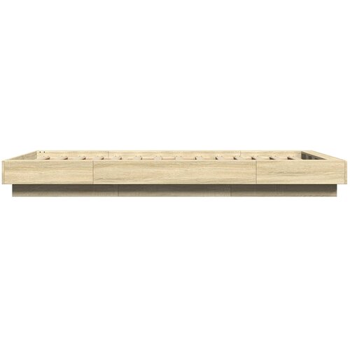  Krevetna konstrukcija s LED svjetlom Hrast sonoma 80 x 200 cm Slike