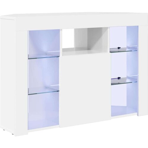  Kotni LED TV ormar Zidne Visoki sjaj bijela 104 x 40 x 68 cm Slike
