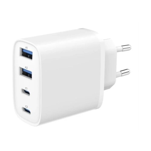 Gembird TA-UC-2A2C-PD40-01-W 4-port 40 W GaN USB PowerDelivery fast charger, white Cene