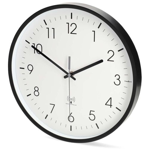 Nedis CLWA6226BK - Zidni sat prečnika 30,5 cm, 1xAA, crne boje Slike
