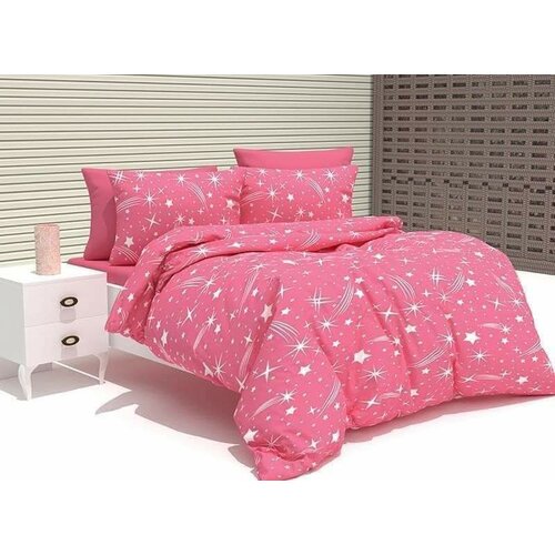 posteljina za bračni krevet roze zvezde Slike