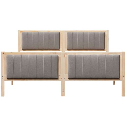 VidaXL Okvir kreveta Smeđa i taupe 160 x 200 cm Masivna borovina Slike