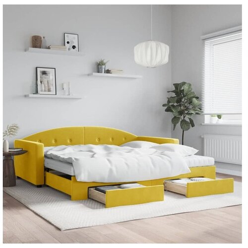 vidaXL izvlečna dnevna postelja s predali rumena 100x200 cm Cene