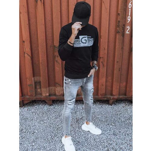 DStreet Black men&amp;#039;s sweatshirt with print BX5369 Slike