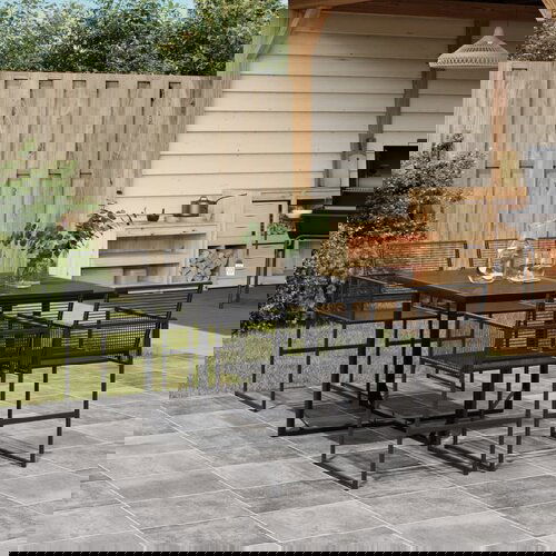  The Living Store Vrtna jedilna garnitura 5-delna črn poli ratan - Vrtna Jedilna Garnitura, (21473884) Cene