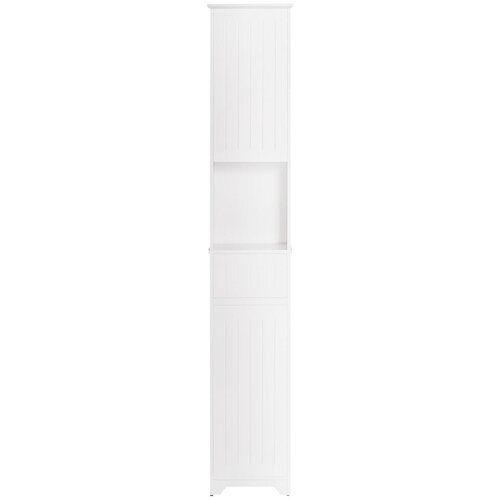 SoBuy kopalni&amp;scaron;ka visoka omarica z 1 predalom in 2 vrati v beli barvi v skandinavskem slogu, (21123440) Slike