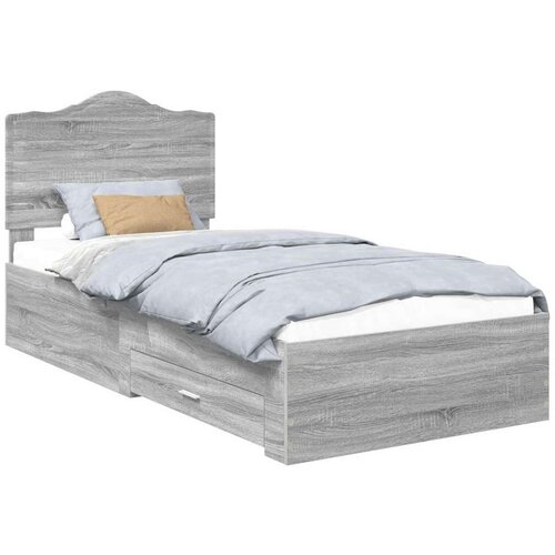  Okvir za krevet Siva Sonoma 90 x 200 cm Konstruirano drvo Slike