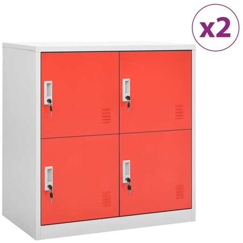  Omara s ključavnico 2 kosa siva in rdeča 90x45x92,5 cm jeklo Cene