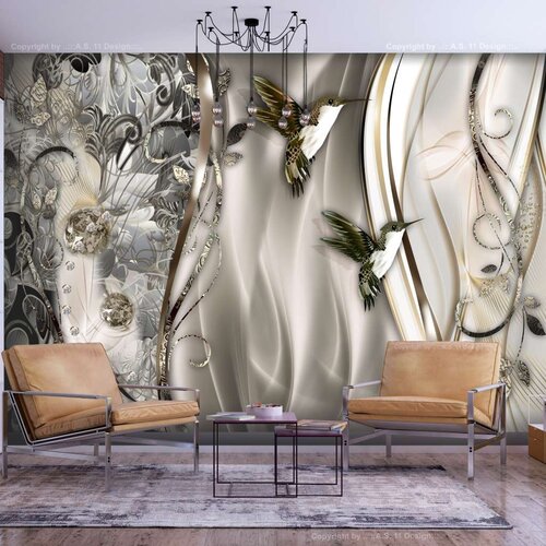  Samoljepljiva foto tapeta - Hummingbirds on the Wave (Brown) 245x175 Cijene