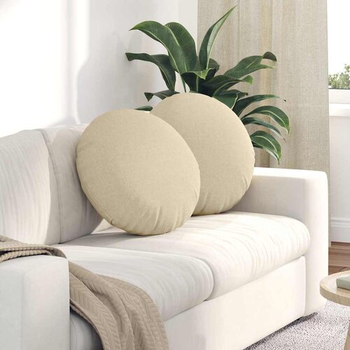  Jastučići za sjedenje 2 pcs Krema &Oslash;50 x 19 cm tkanina Cijene