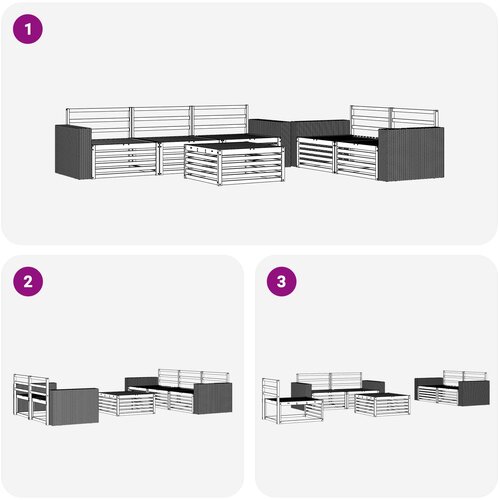  Set vanjskih sofa 6 kom. Prirodna Čvrsto drvo akacije Smeđa Slike