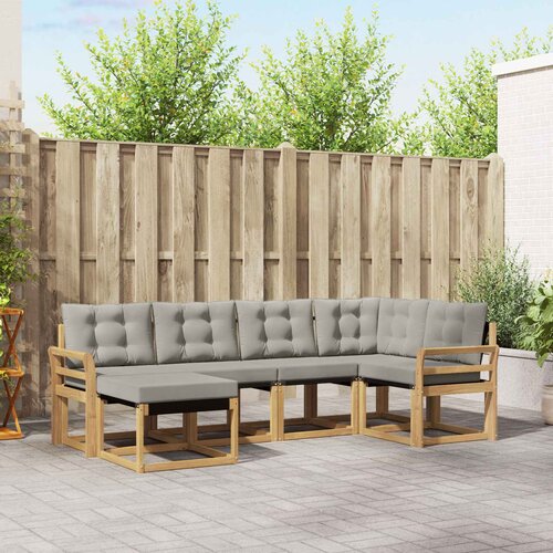  Set vanjskih sofa 6 kom. Bijela i svjetlosiva Smeđa 249 x 130,5 x 73 cm Slike