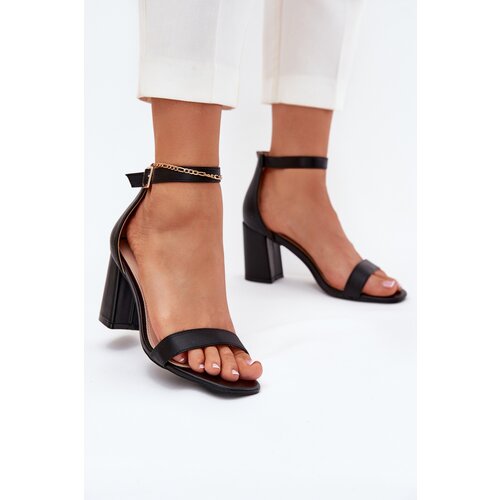 Boto Womens Heeled Sandals With Strap Black Fevenne Cene