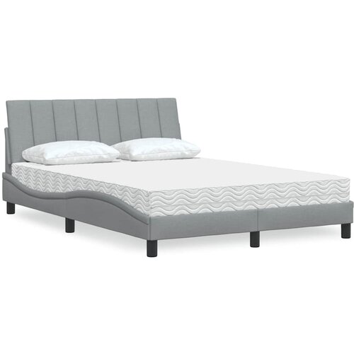  Krevet s madracem Hanko svjetlosivi 140x190 cm od tkanine Cene