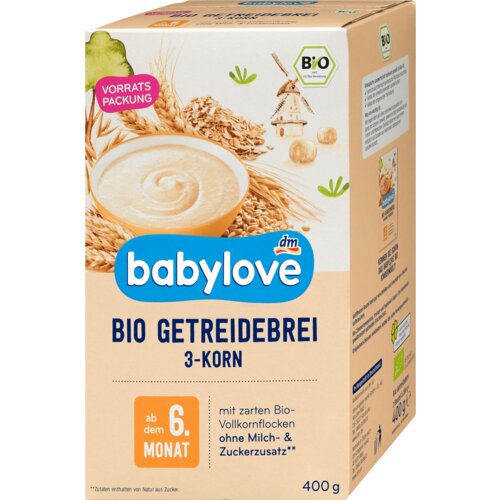babylove organska kaša za decu od 3 vrste žitarica, od 6..meseca 400 g Cene