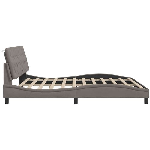 VidaXL Okvir za krevet bez madraca smeđesivi 200x200 cm od tkanine - Sivo-smeđa 200 x 200 cm Slike