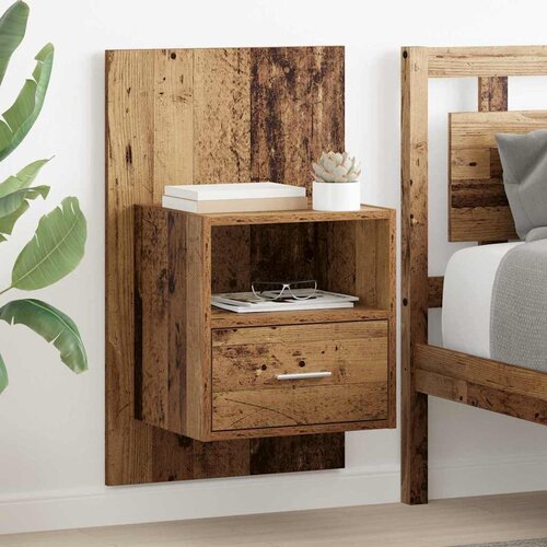 vidaXL Ormarić za krevet Zidne 2 pcs Staro drvo 48.5 x 32.5 x 80 cm Cene