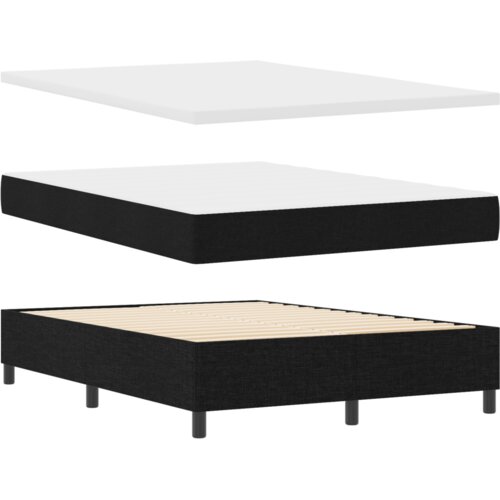  Kutna krevetna baza s madracem Crna 160x200 cm Tkanina Slike