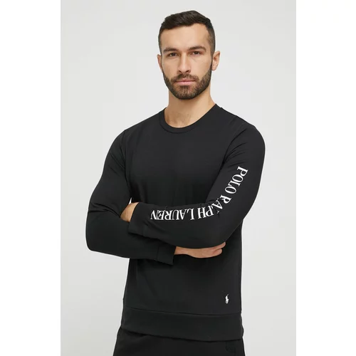 Polo Ralph Lauren Homewear majica dugih rukava boja: crna, s tiskom