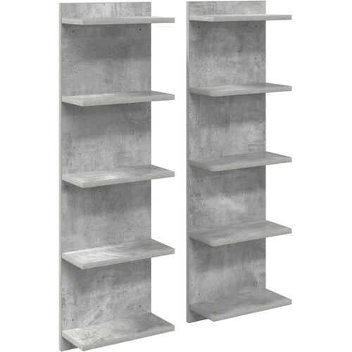  Polica na zidu 2 kom. Betonska siva 30 x 15 x 100 cm Slike