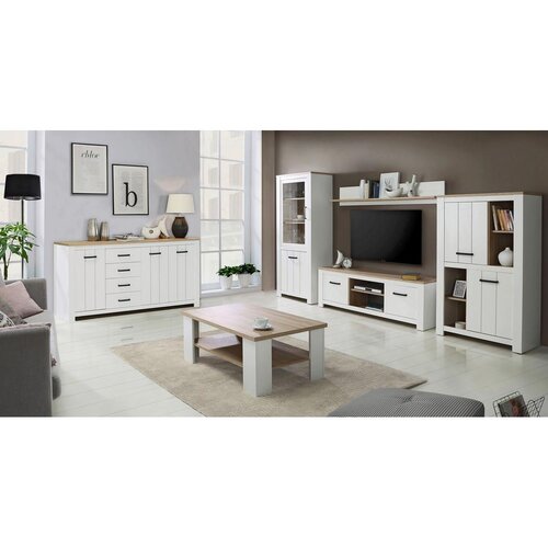 Modern Living Klubska Miza Elara, Bela, Barva Hrasta Slike