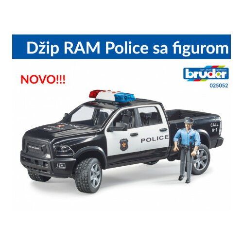 Bruder Džip RAM Policijski sa figurom ( 025052 ) Slike