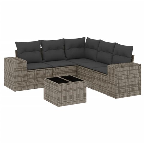 Maison Chic Seti vrtnega pohištva - Vrtna garnitura - Vrtni pohištvo set 6-delna z blazinami siv poli ratan, (21805996) Cene